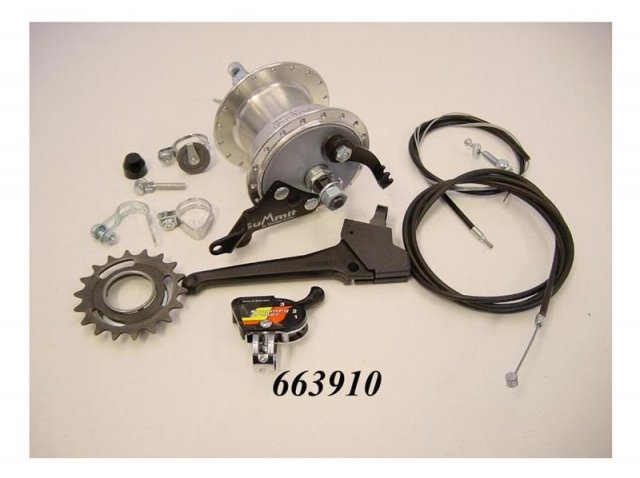 Sturmey Archer SA achternaaf Summit X-RD3 3v trommel Zilver|Zwart
