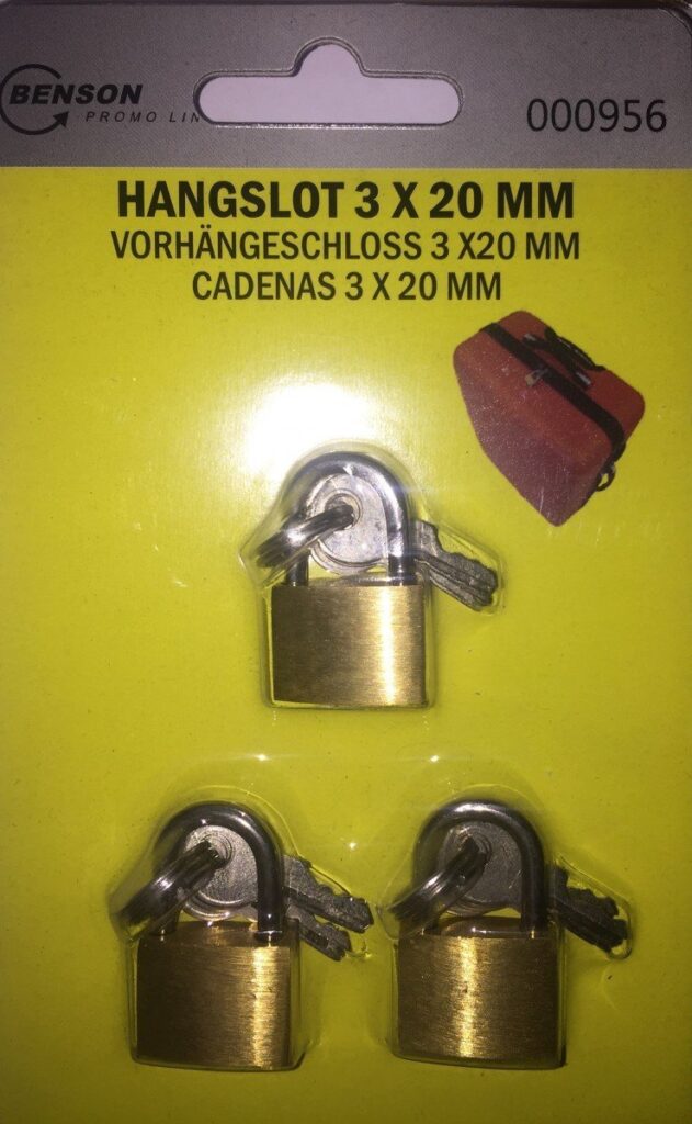 Benson AC0104A Hangslot 3×20 mm.
