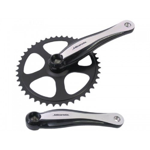 Miranda BC0802A Crankstel 46T zwart blad staal Zilver|Zwart