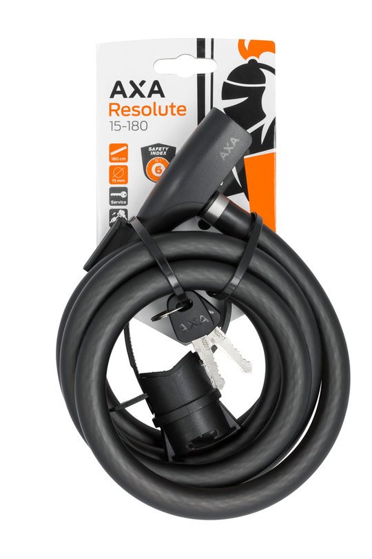 Axa Kabelslot Resolute 15/180 Matt Schwarz