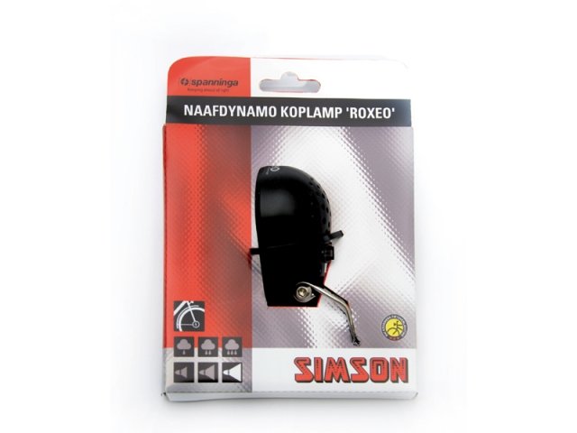 Simson koplamp Roxeo aan/uit dynamo 15 lux Zwart