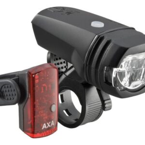 Axa verlichting set Greenline 50 Lux Usb Zwart