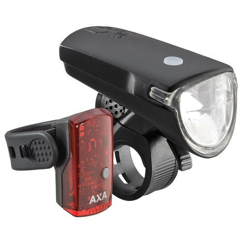Axa verlichtingsset Greenline usb 35 lux Zwart