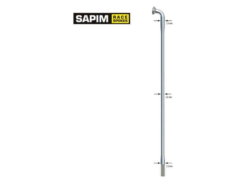 Sapim spaak Race 14-280 RVS db z/nippel (1 stuk)