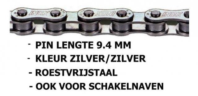 Kmc kett Z1 1/8 inox Grijs