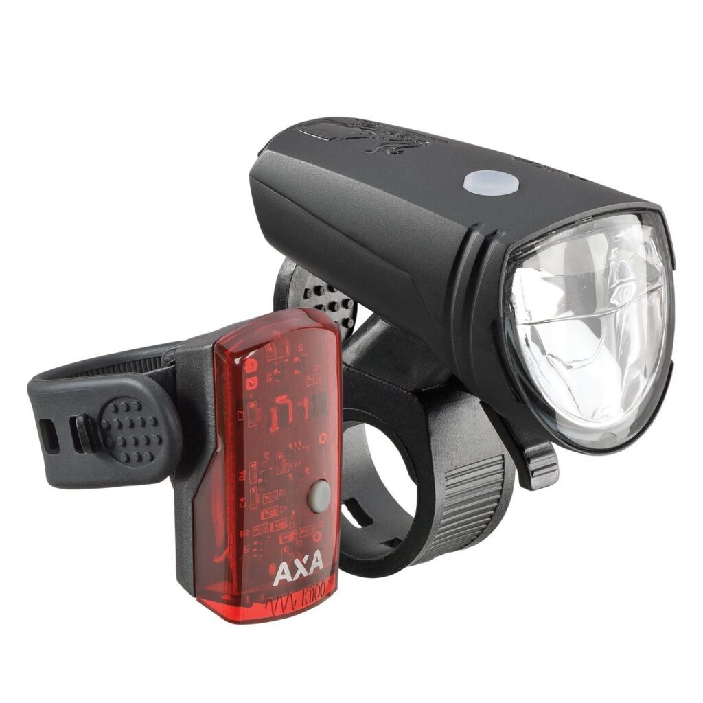 Axa verlichtingsset Greenline usb 15 lux Zwart
