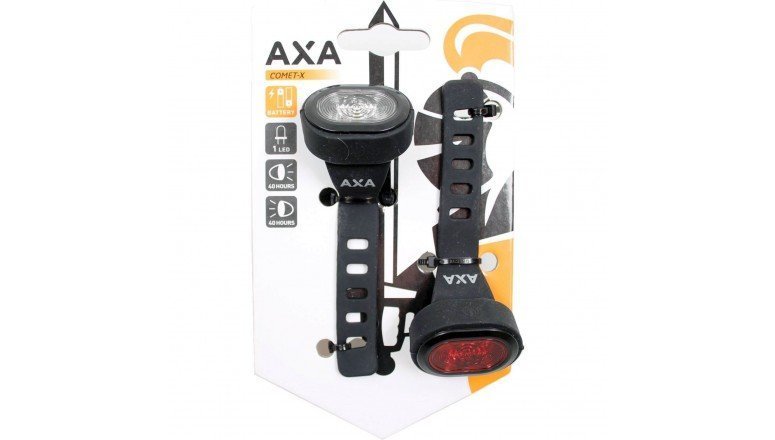 Axa verlichting set Comet -X batterij Zwart
