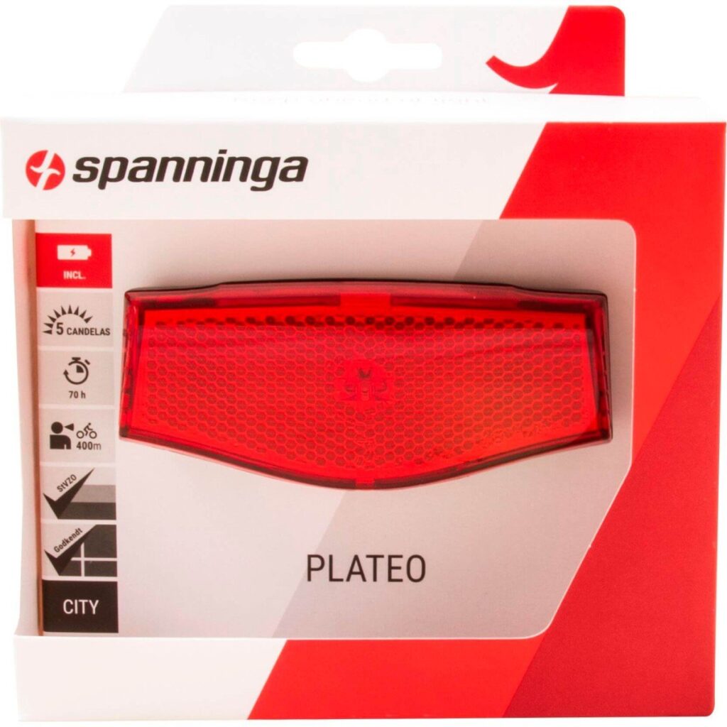 Spanninga achterlicht Plateo Xb batterij 50/80mm Black