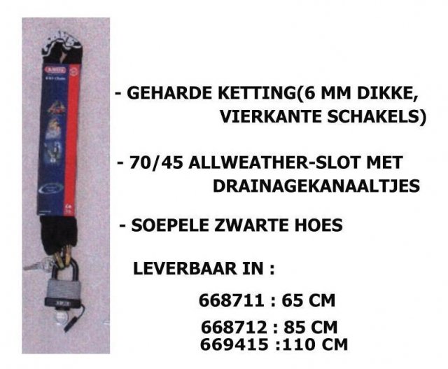 Abus kett slot Expedition 70/65 zw Zwart