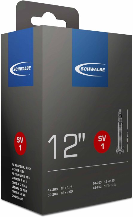 Schwalbe bnb SV1 12 x 1.75 – 12 1/2 x 2 1/4 fv 40m Zwart