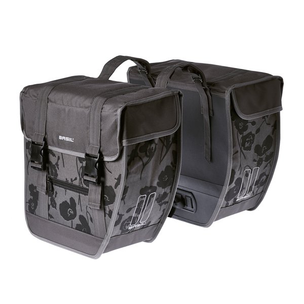 Basil dubb tas Tour XL Elegance grs Grijs