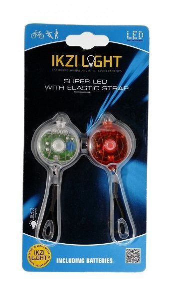 Ikzi Light lampset rond batterij met elastiek wit/ Rood