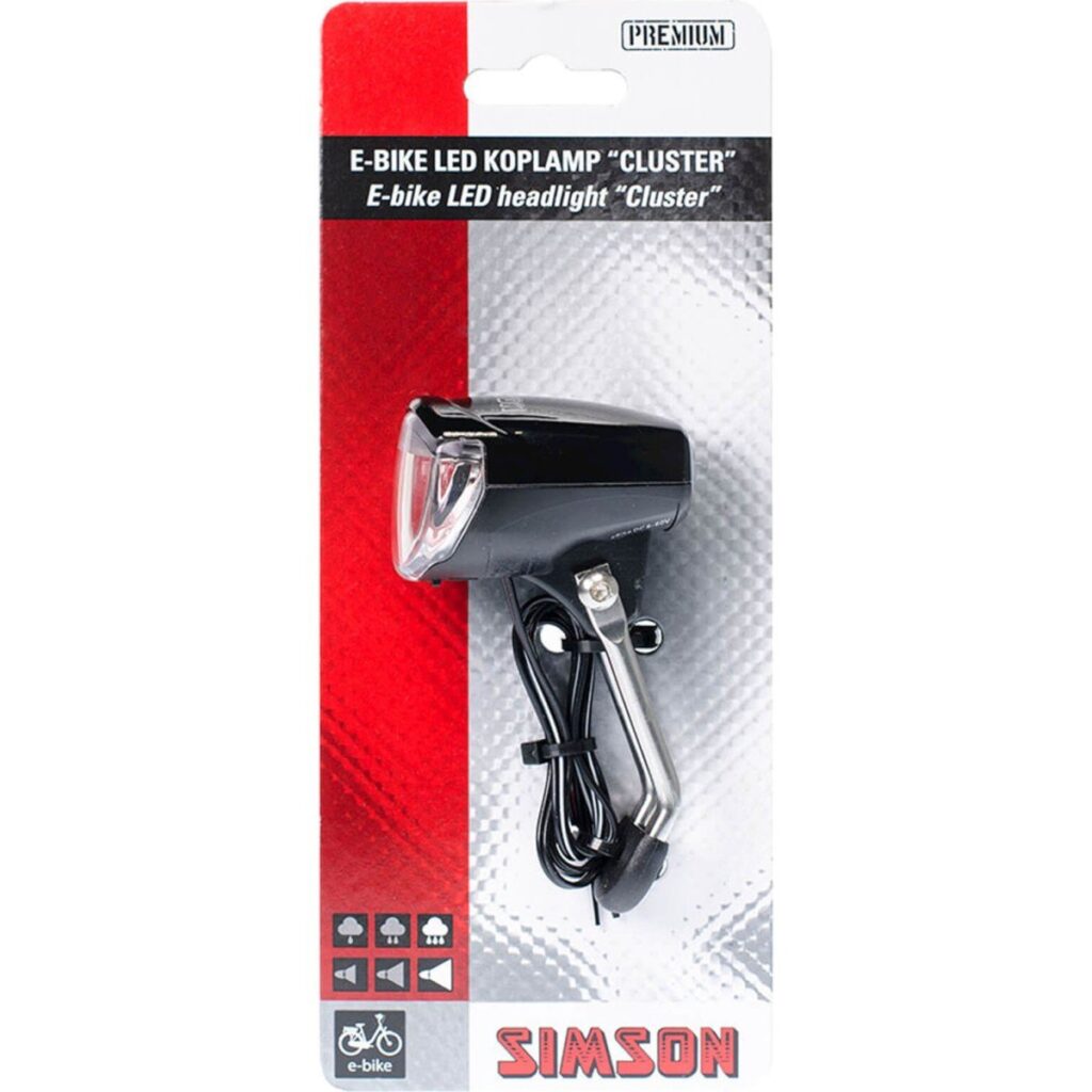 Simson kopl Cluster E-bike 6/60v 25 lux Zwart