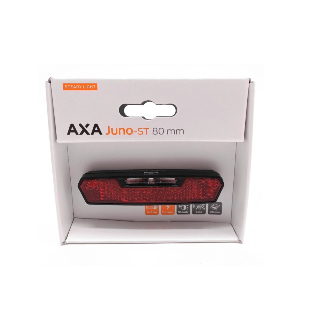 Axa achterlicht Juno auto off batterij 80mm Zwart
