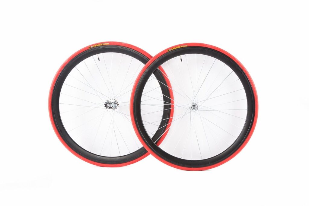 Wiel set fixed Zwart-Rood (band)