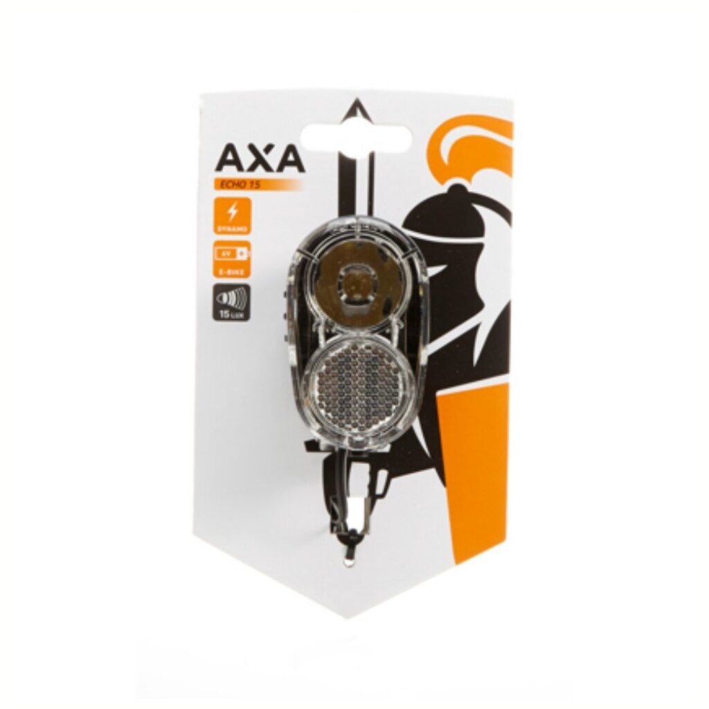 Axa koplamp Echo steady auto dynamo 15 lux Black