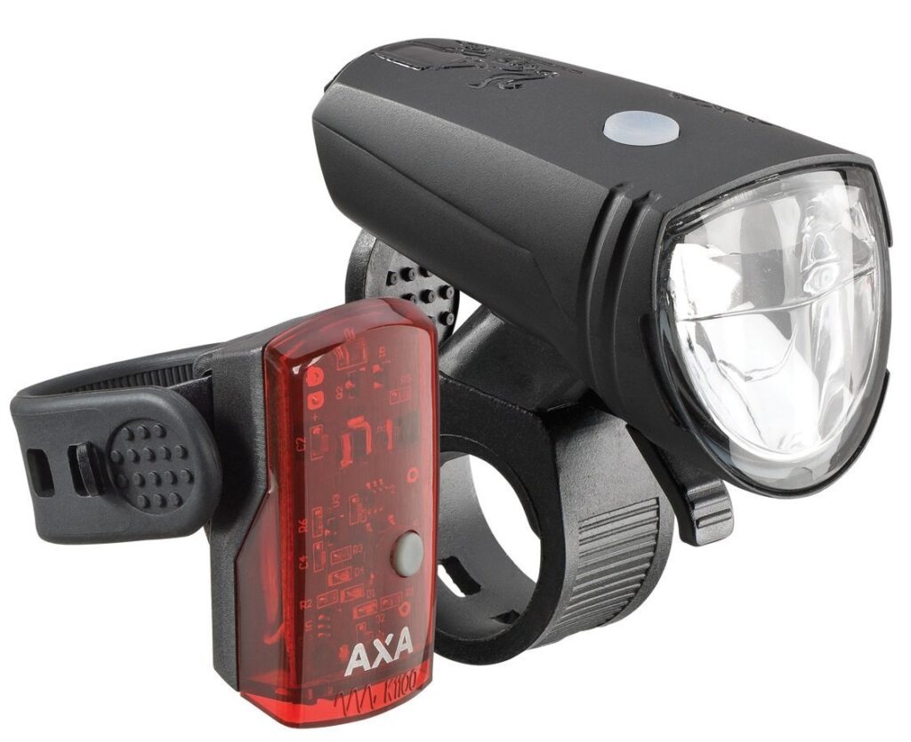 Axa verlichting set Greenline 25 Lux Usb Zwart