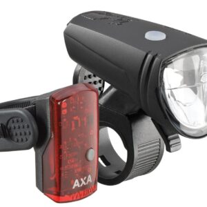 Axa verlichting set Greenline 25 Lux Usb Zwart