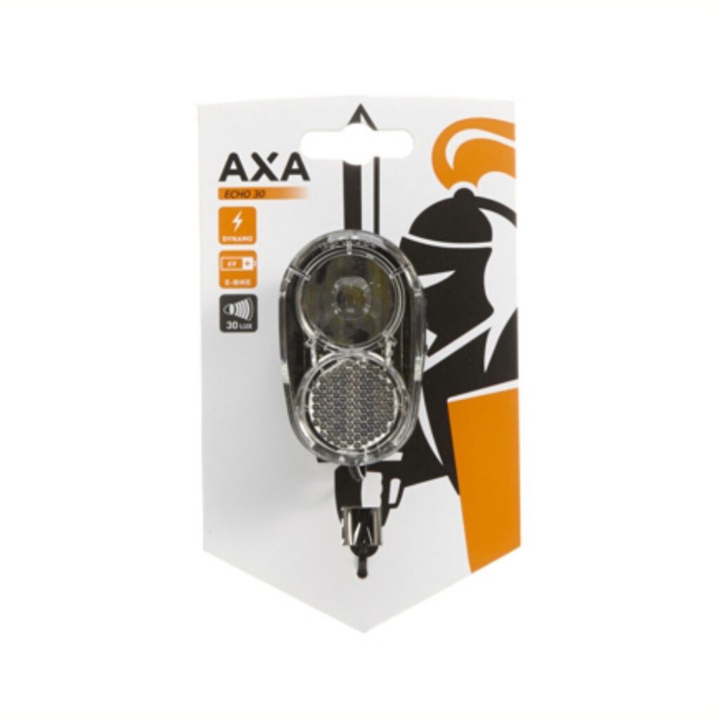 Axa koplamp Echo switch aan/uit dynamo 30 lux zwar Black
