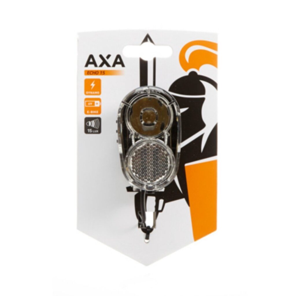 Axa koplamp Echo steady auto dynamo 30 lux Black