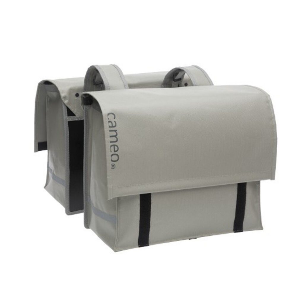 Cameo fietstas dubbel bisonyl grijs 46L Grey