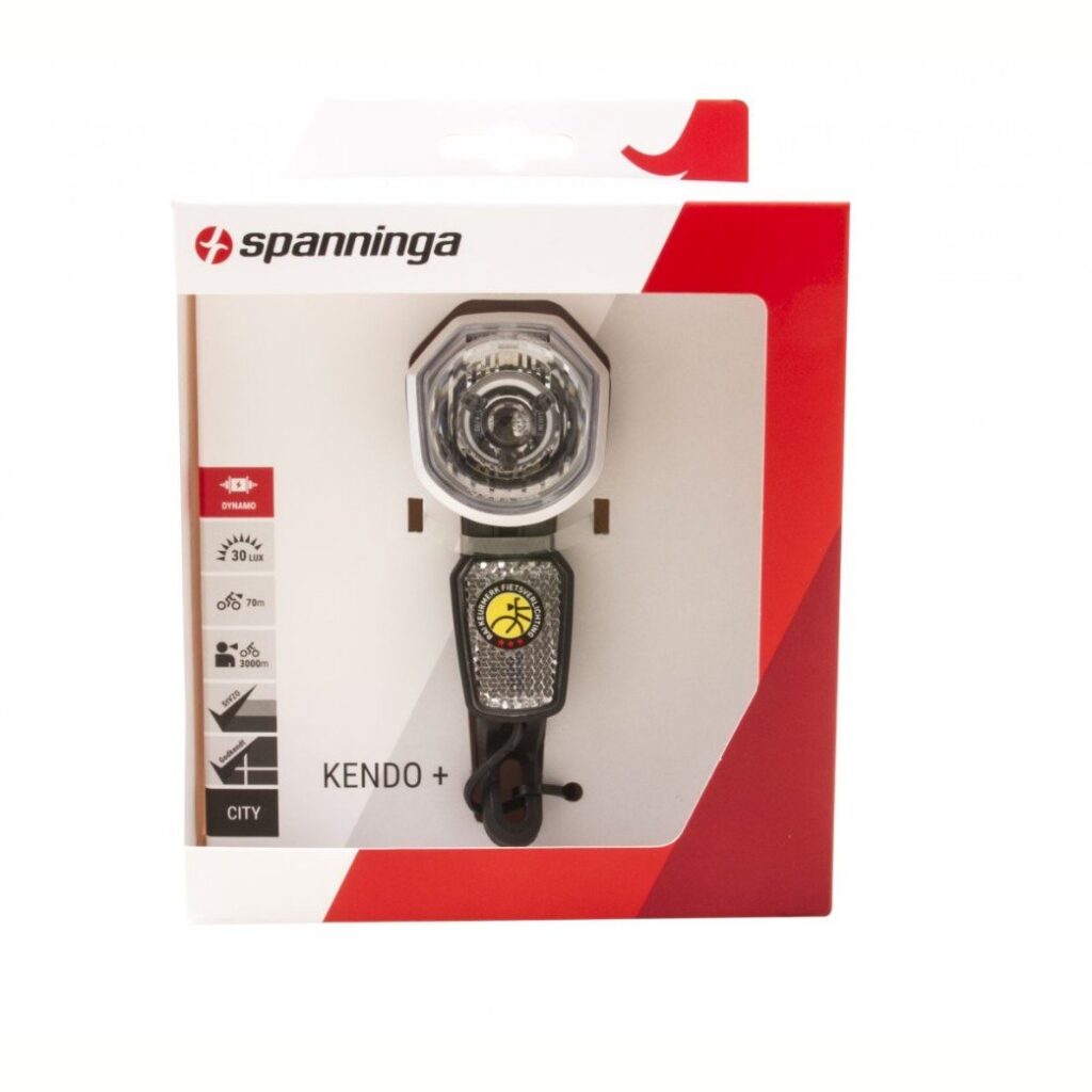 Spanninga koplamp Kendo + XDOc dynamo 30 lux Zwart