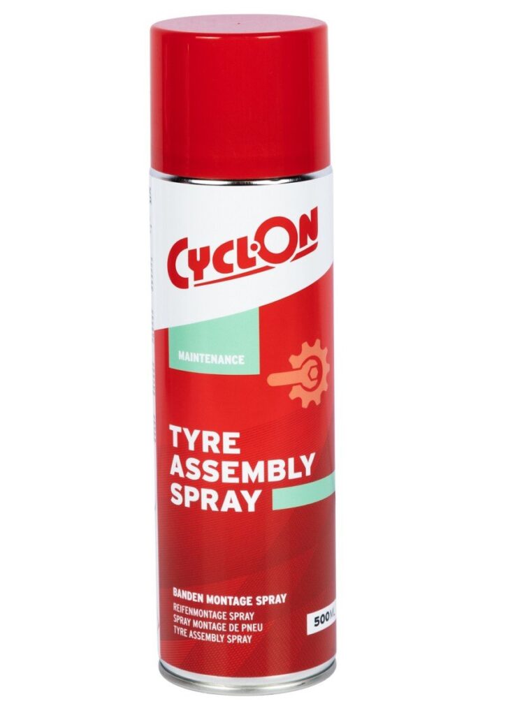 Cyclon Tyre Assembly Spray 500ml Rood|Zilver