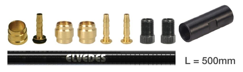 Elvedes verlengset Hydro leiding Tektro 5.5 Zwart