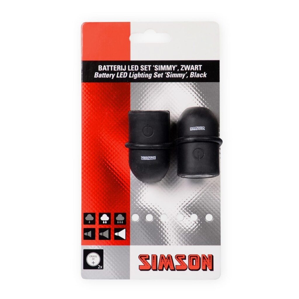 Simson verlichtingsset Simmy batterij zwart