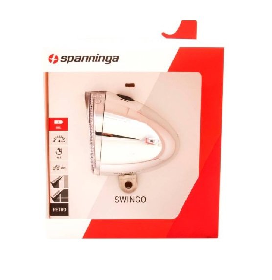 Spanninga koplamp Swingo Xb batterij 4 lux chroom Zwart
