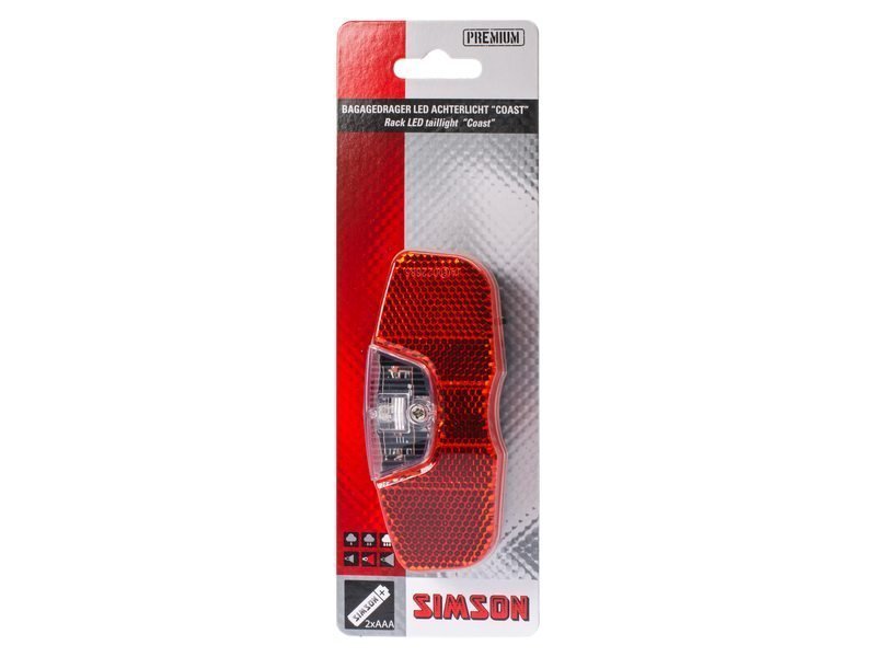 Simson achterlicht Coast batterij 80mm Rood