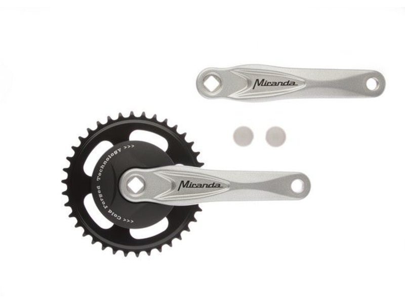 Miranda crankstel 38t Alfa 1 disc 92mm Zilver
