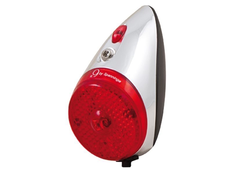 Spanninga achterlicht Nr 9 Xb batterij spatbord Chroom