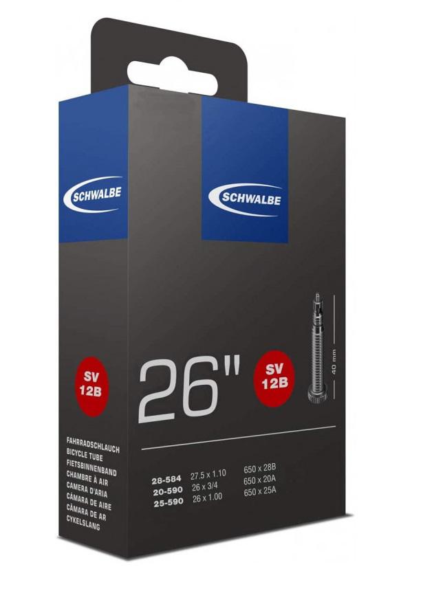 Schwalbe bnb SV12B 26 x 3/4 – 27.5 x 1.10 fv 40mm BLACK