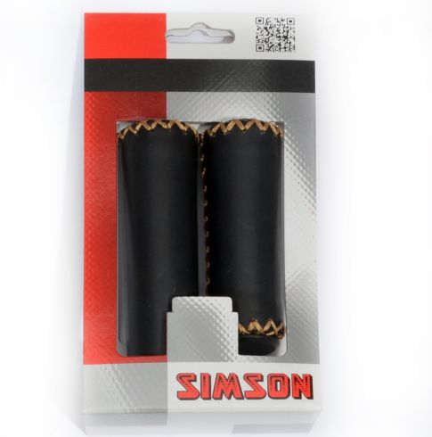Simson handvatten leer kort/lang zwart