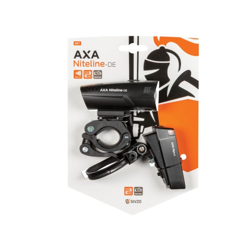 Axa verlichting set Niteline DE 35 Lux batterij Zwart
