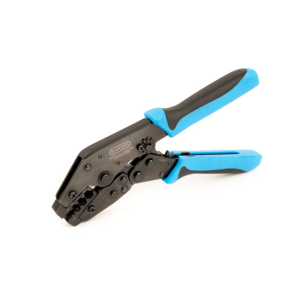 Elvedes krimptang tbv kabelhoedjes Blauw