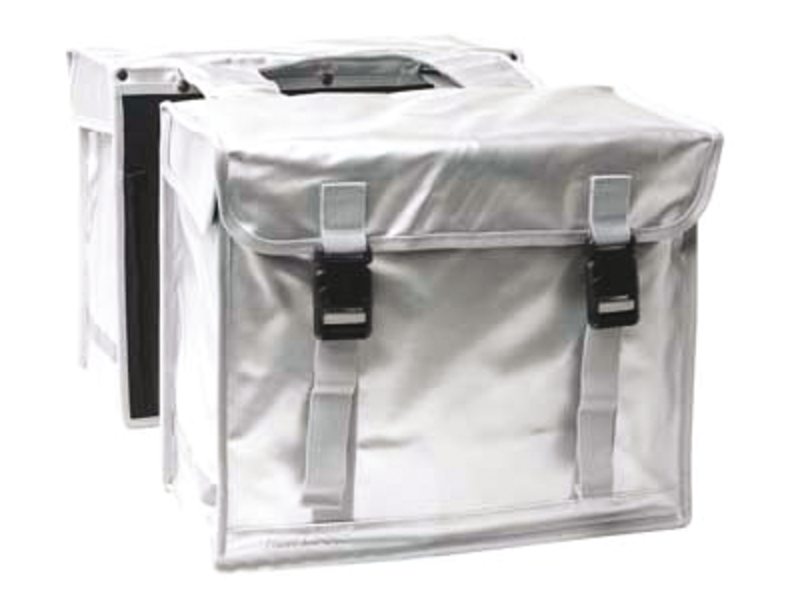 New Looxs fietstas dubbel bisonyl 46,5L Zilver