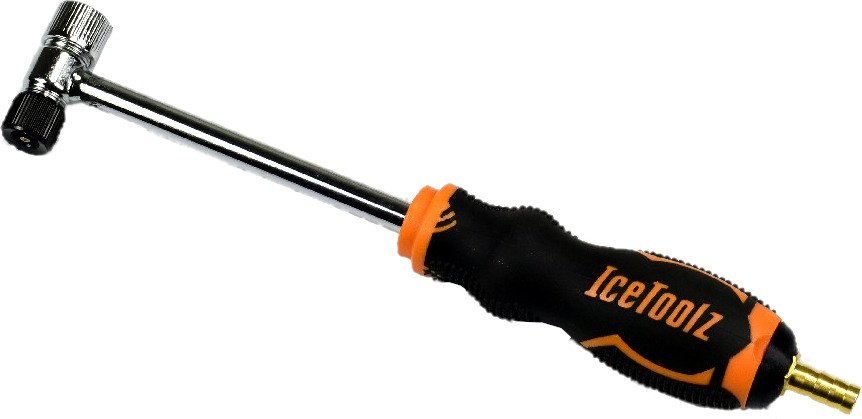 Icetoolz pomp compressorhandvat + slangkoppeling Zwart
