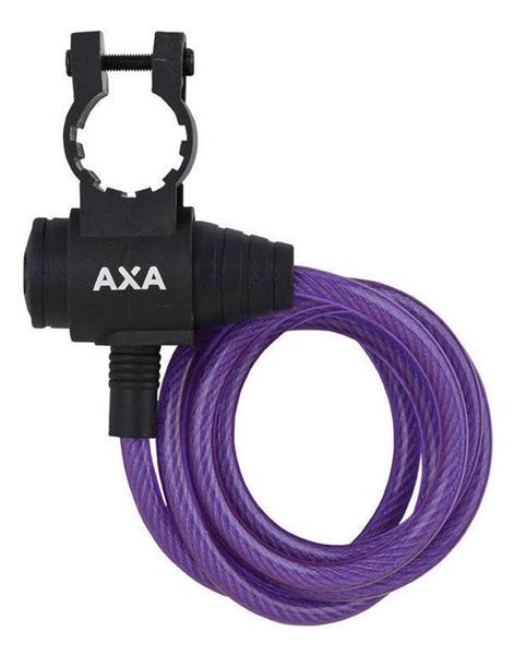 Axa spiraalkabelslot Zipp Presentatieverpakking, kabel-Ø: 8mm, lengte: 120cm Paars