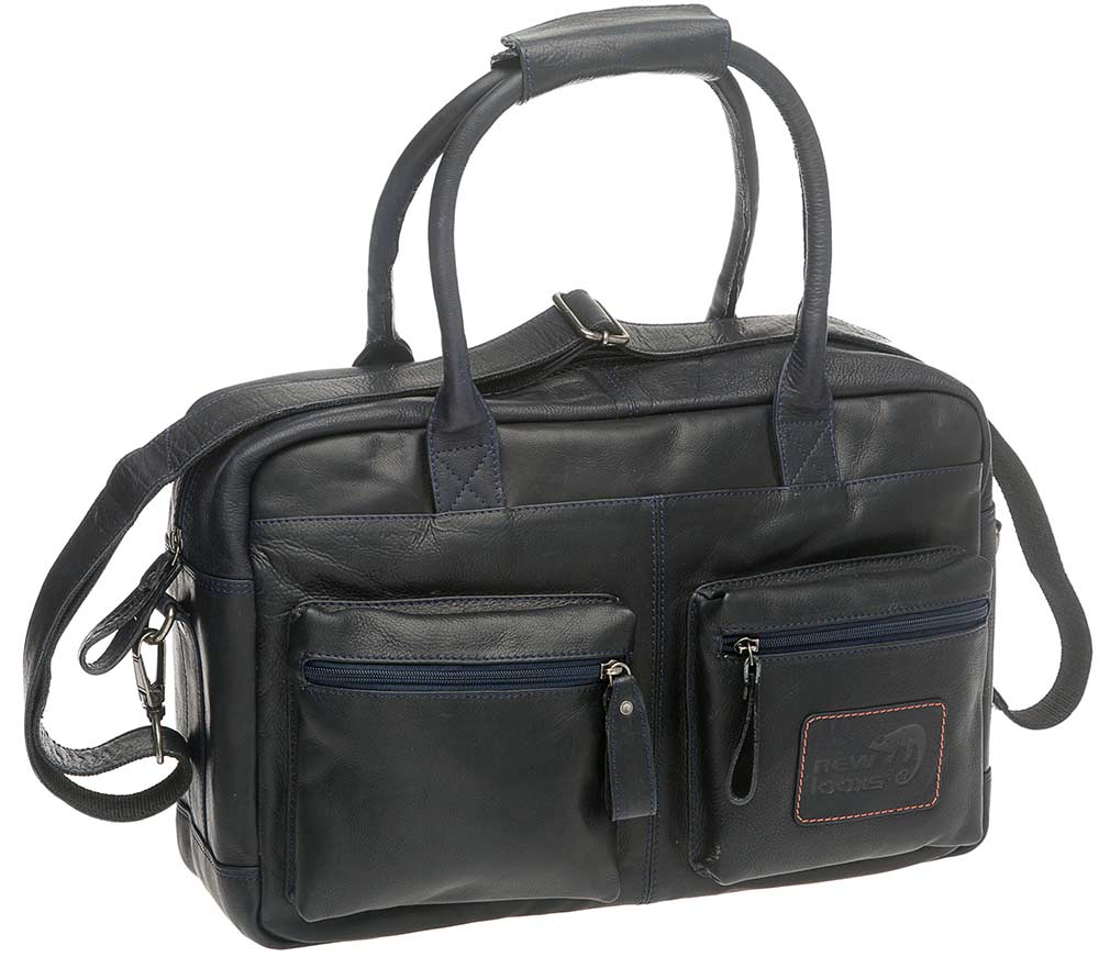 New Looxs schoudertas Apache leer bl Blauw