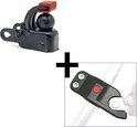 Hebie F1 karkoppeling incl adapter ZWART