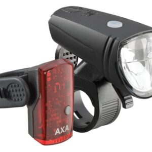 Axa verlichting set Greenline 15 Lux Usb Zwart