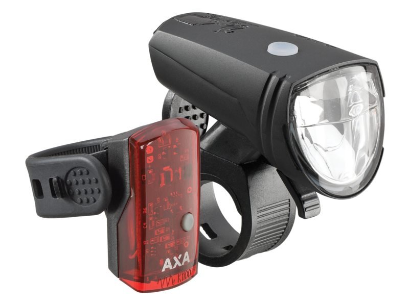 Axa verlichting set Greenline 15 Lux Usb Zwart