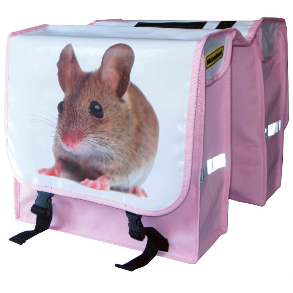 Niet Verkeerd NV dubb tas muis bisonyl Roze/Wit