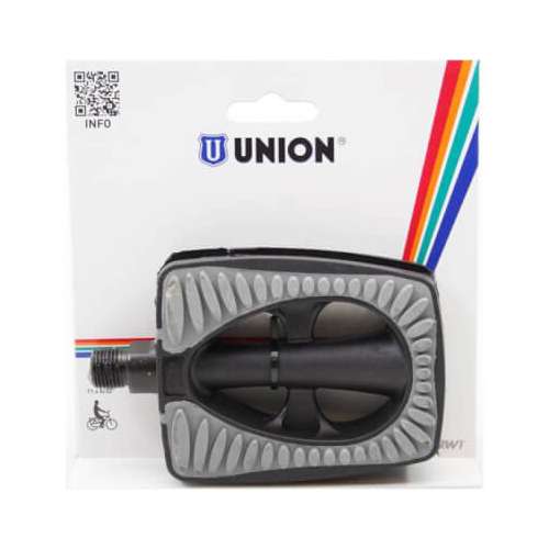 Union pedalen 808 anti-slip zwart grijze inleg op Zwart/Grijs