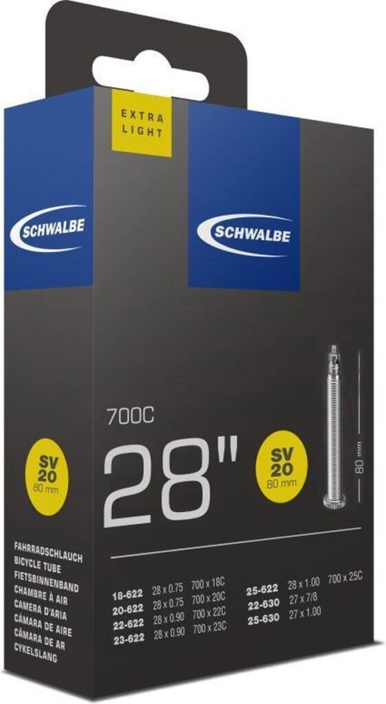 Schwalbe bnb SV20 Extra Light 28 x 0.75 – 1.00 fv BLACK