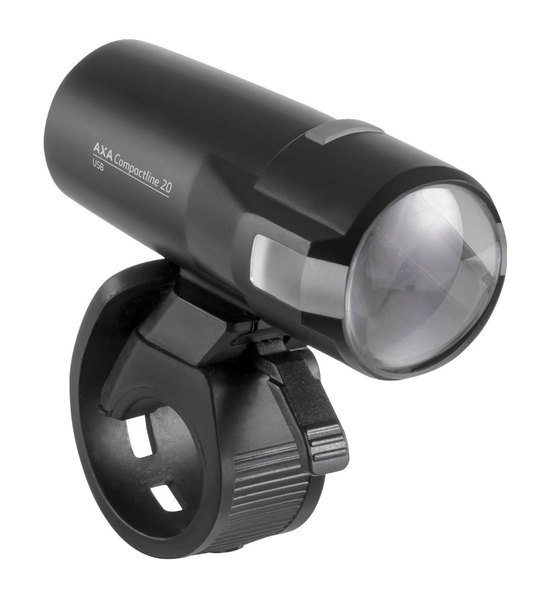 Axa koplamp Compactline usb 20 lux Zwart
