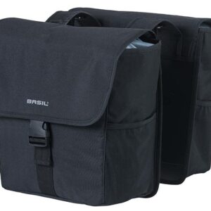 Basil fietstas dubbel Go solid zwart 32l Solid Black