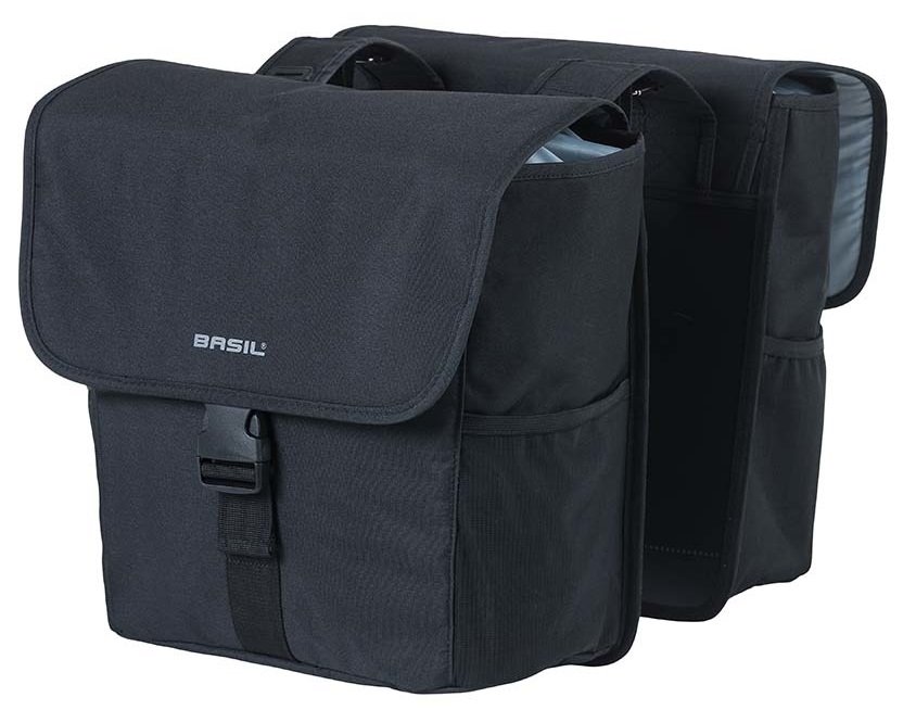 Basil fietstas dubbel Go solid zwart 32l Solid Black